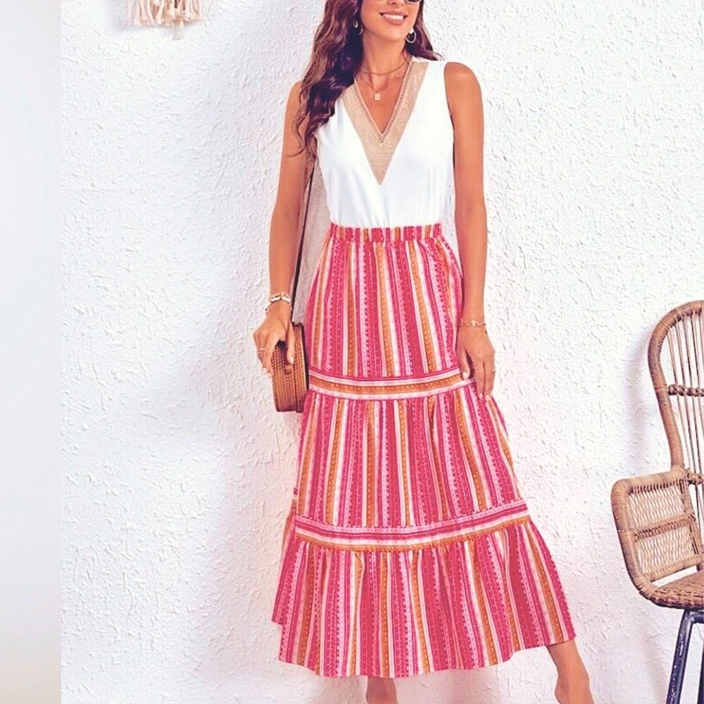 🎉 Tiered Maxi Skirt XS